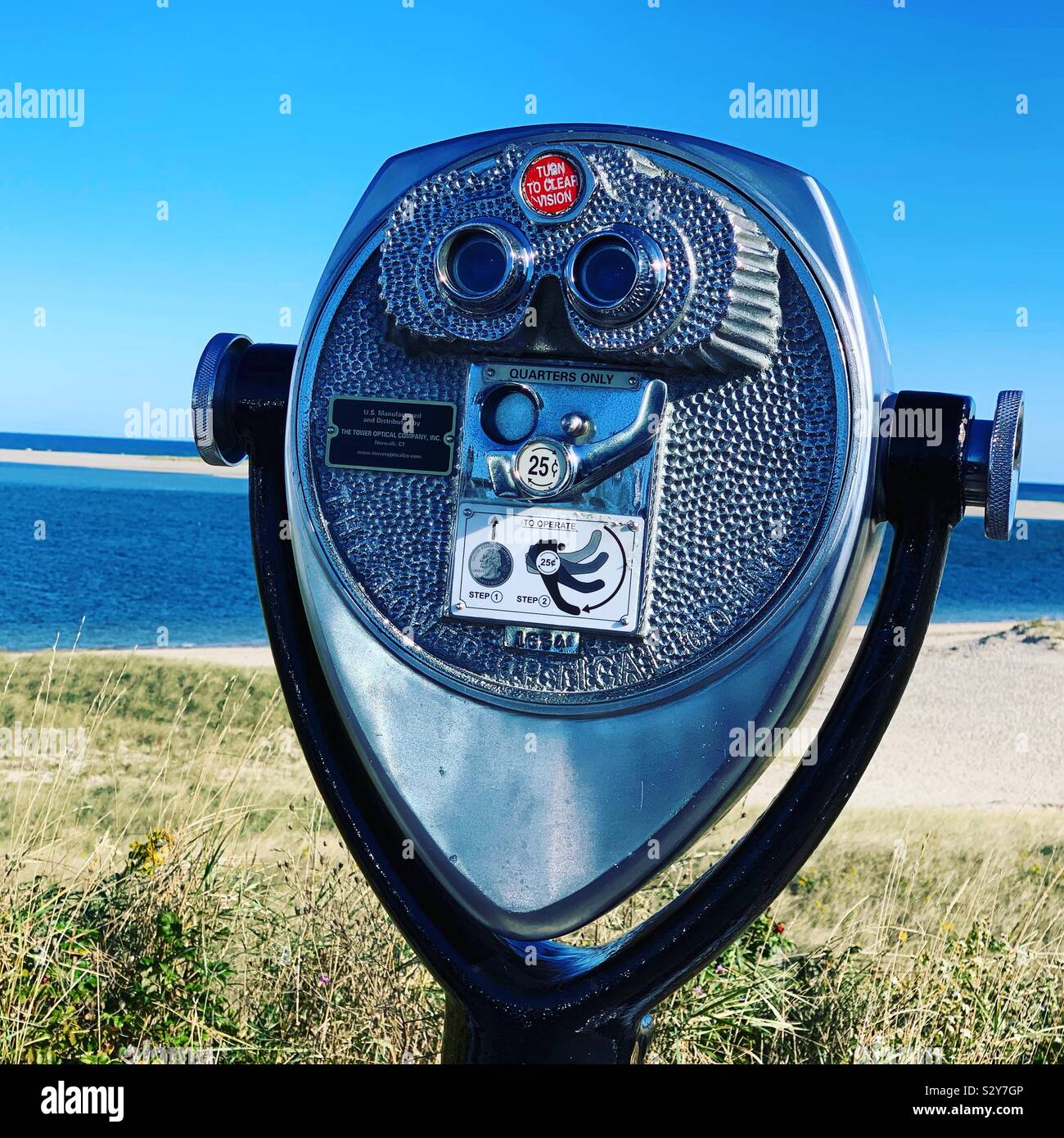 Scenic viewer, Chatham Lighthouse Beach, Chatham, Cape Cod, Massachusetts, United States - Smartphone Captured Stock Image