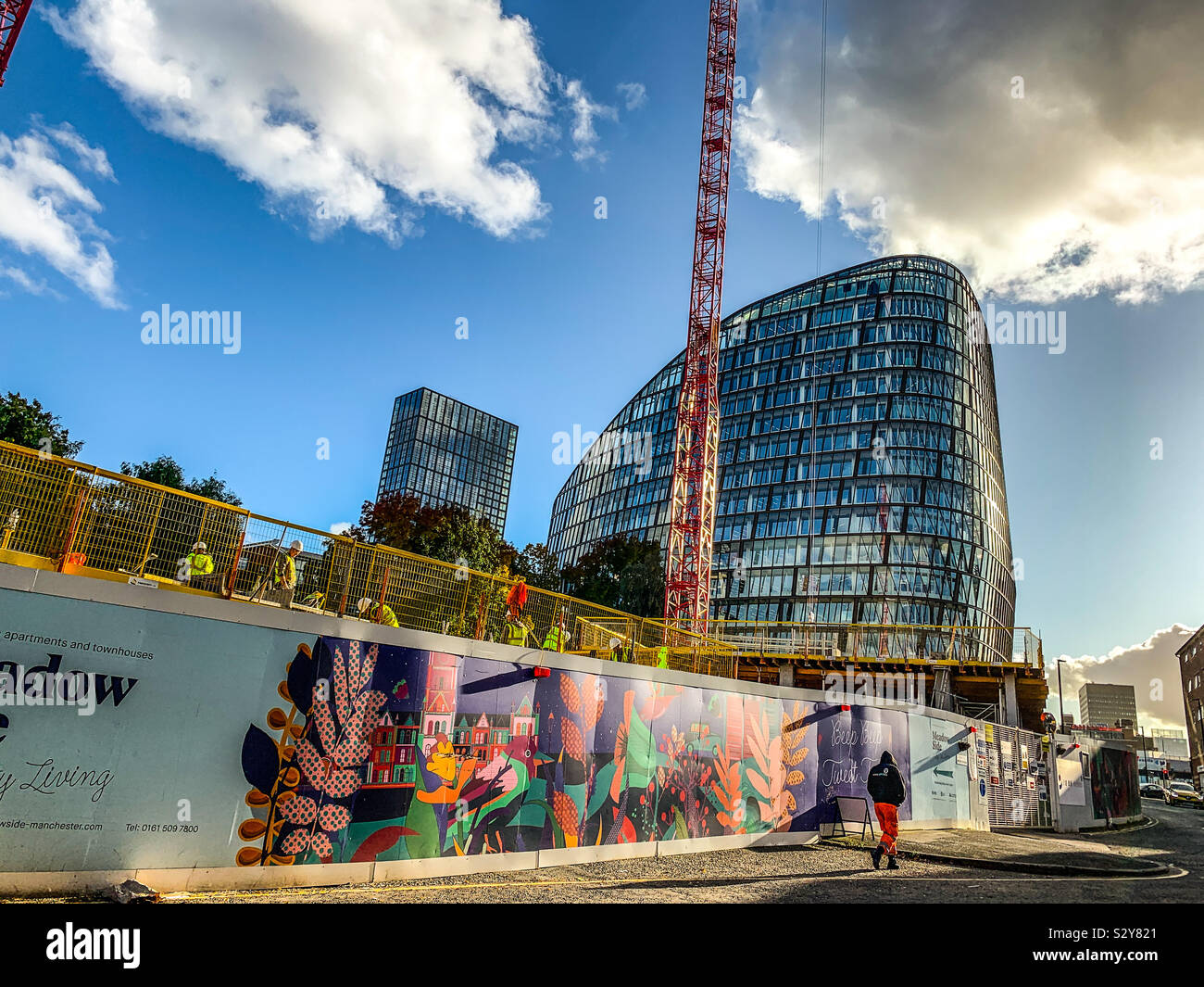 One Angel Square Co-Operative headquarters in NOMA Manchester City centre - Smartphone Captured Stock Image