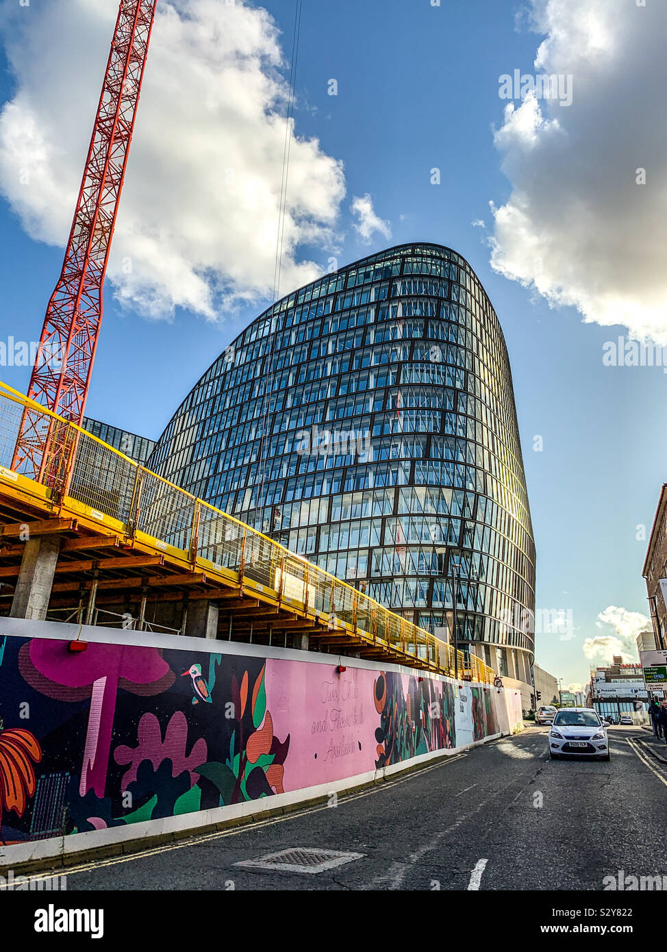 One Angel Square Co-Operative headquarters in NOMA Manchester City centre - Smartphone Captured Stock Image