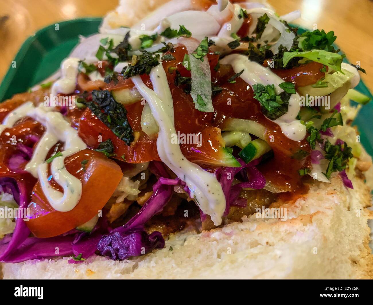 Mixed Doner kebab with sauce Stock Photo Alamy