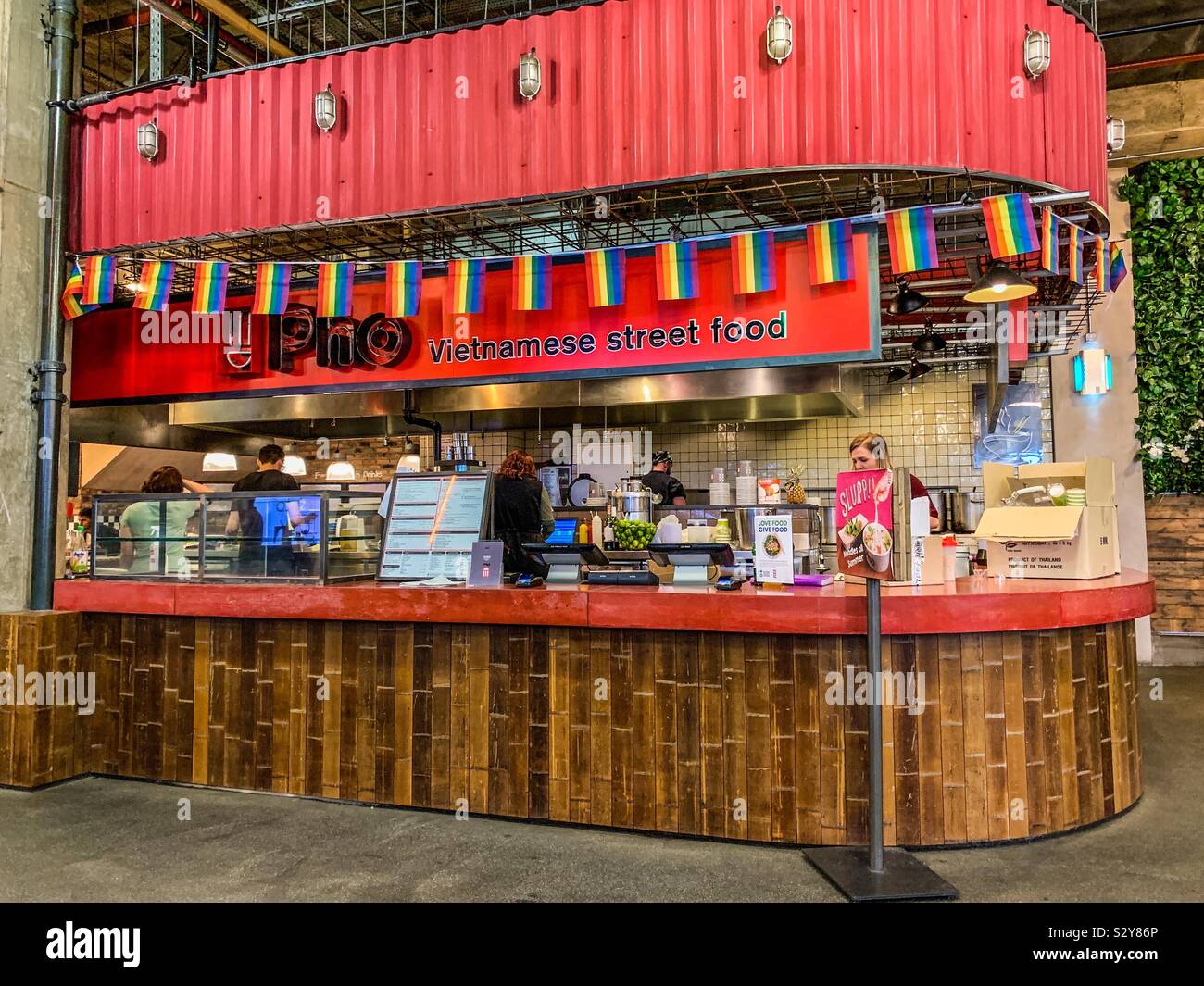 Pho Vietnamese street food red in trinity kitchen in Leeds Stock Photo