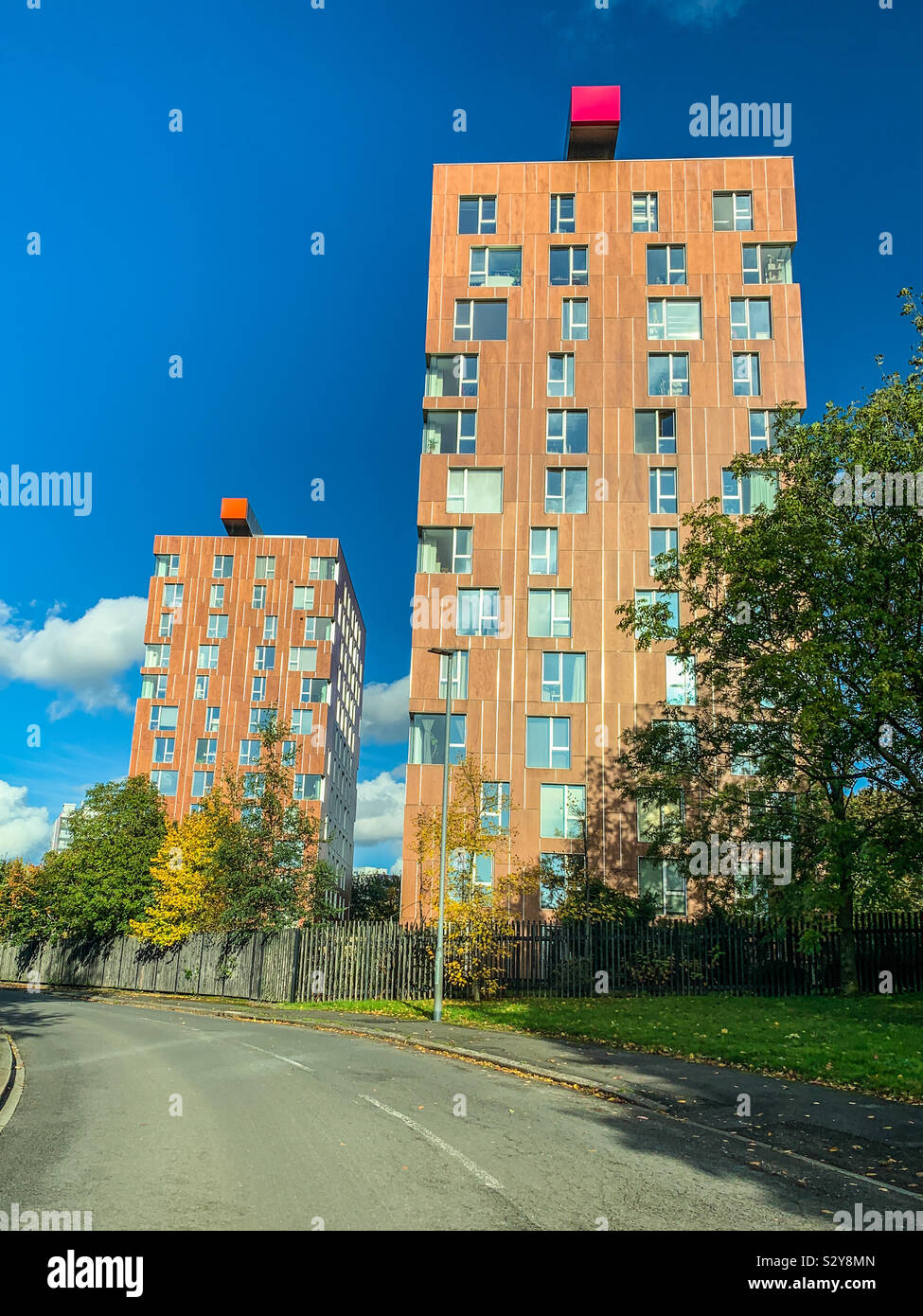 Urban Splash 3towers apartments in Dalton Street in Manchester City centre - Smartphone Captured Stock Image