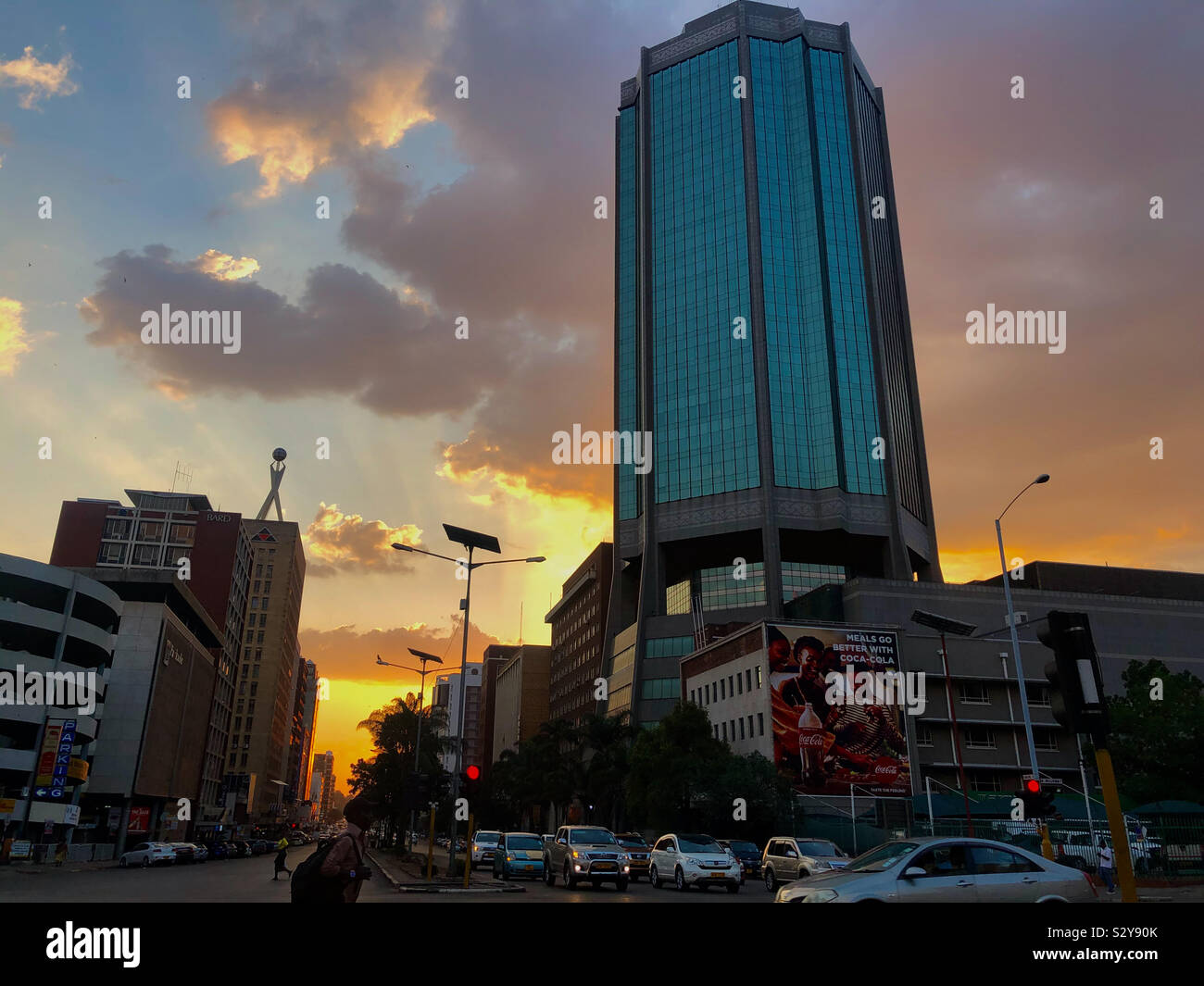 Streets and building of Harare Zimbabwe Stock Photo