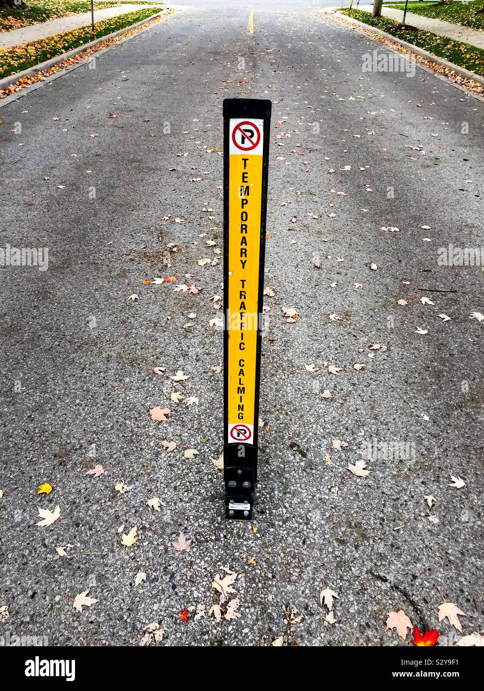 Traffic calming post - Smartphone Captured Stock Image