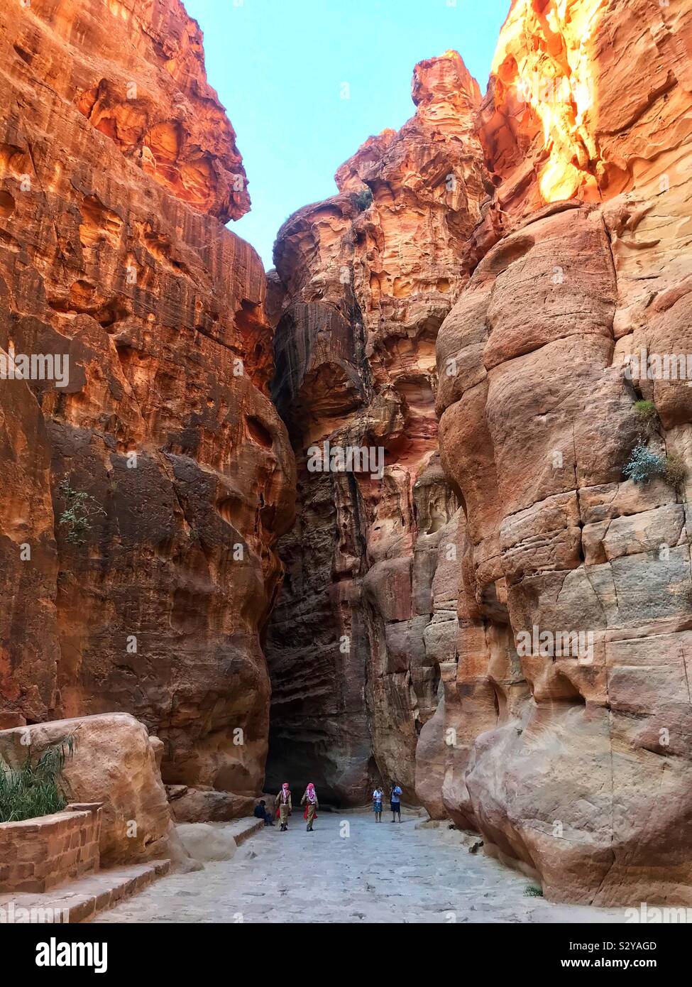 Walking through the siq at Petra - Smartphone Captured Stock Image