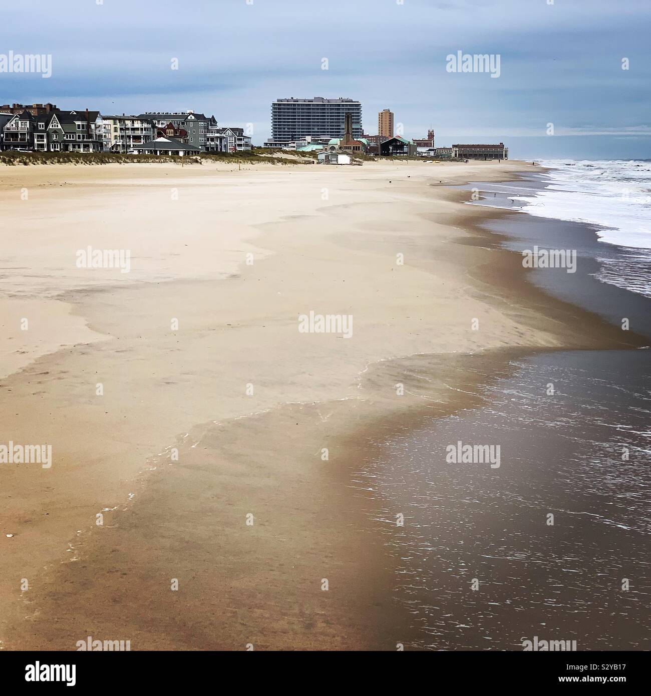 On the beach in October in Ocean Grove, Neptune Township, Monmouth County, New Jersey, United States Stock Photo