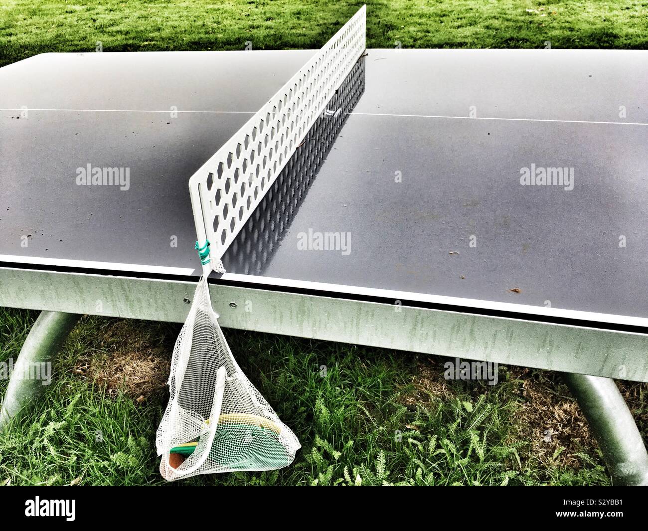 Public table tennis table - Smartphone Captured Stock Image