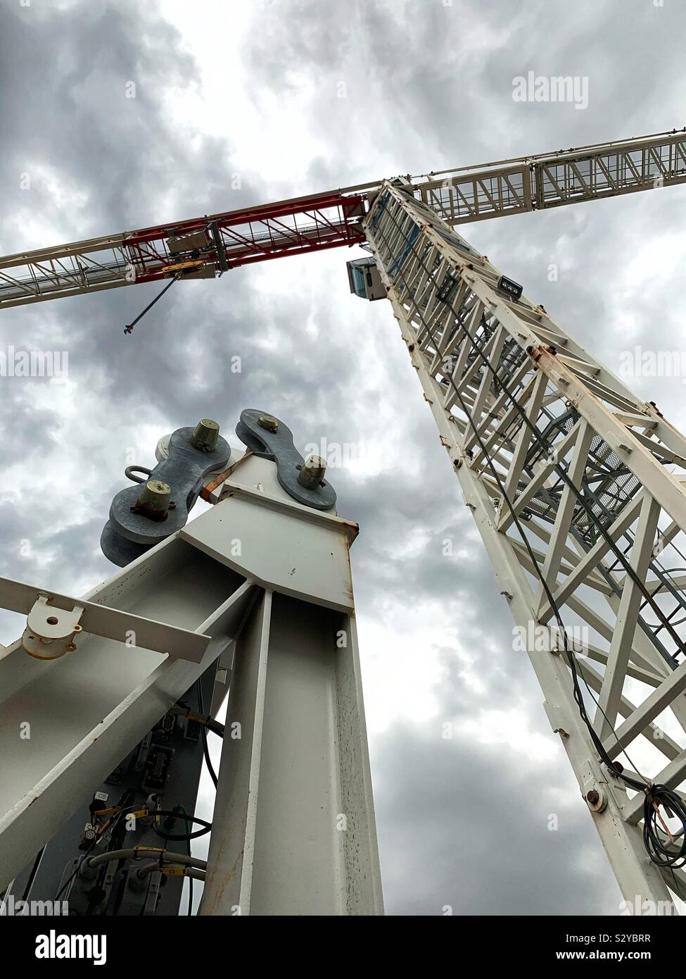 Hammer Head Crane from ground level - Smartphone Captured Stock Image