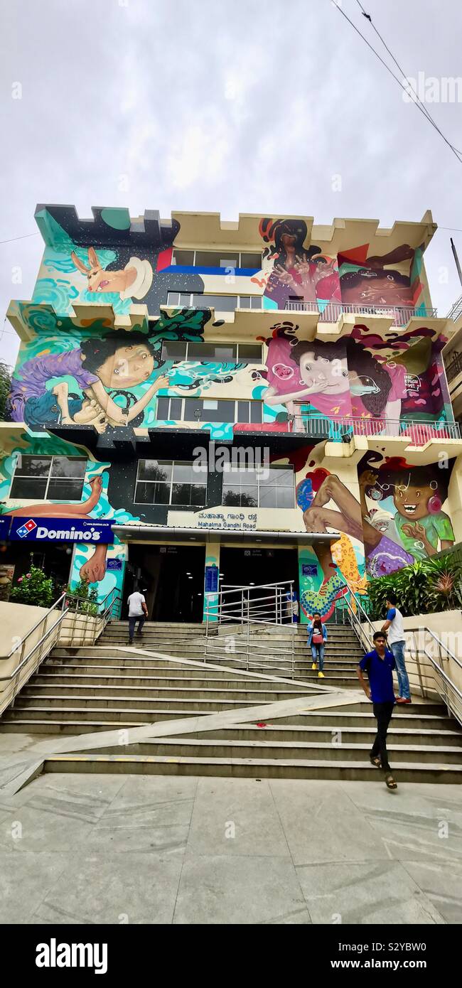 Mahatma Gandhi road station in Bangalore. - Smartphone Captured Stock Image