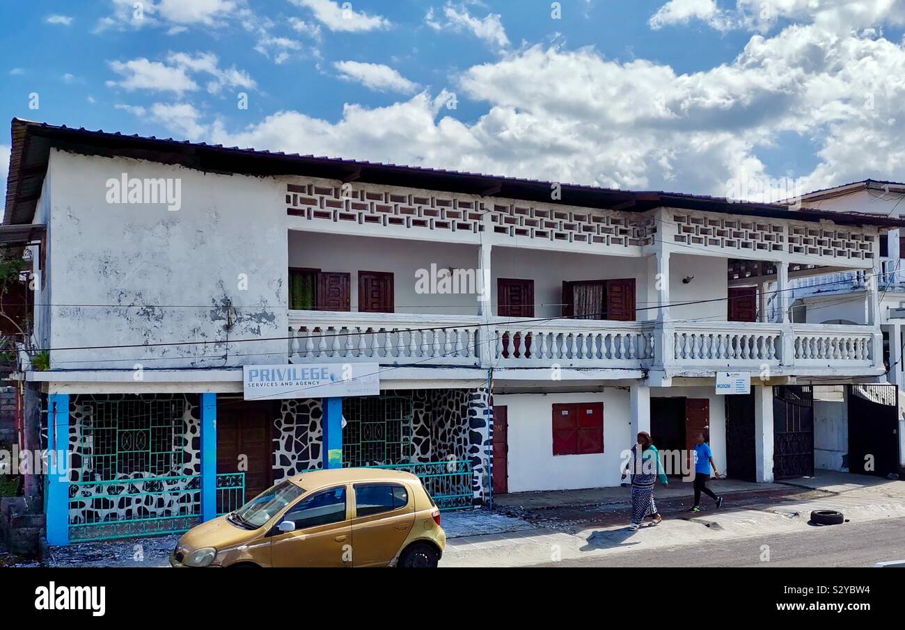 Beautiful old buildings in Moroni, Comoros. - Smartphone Captured Stock Image