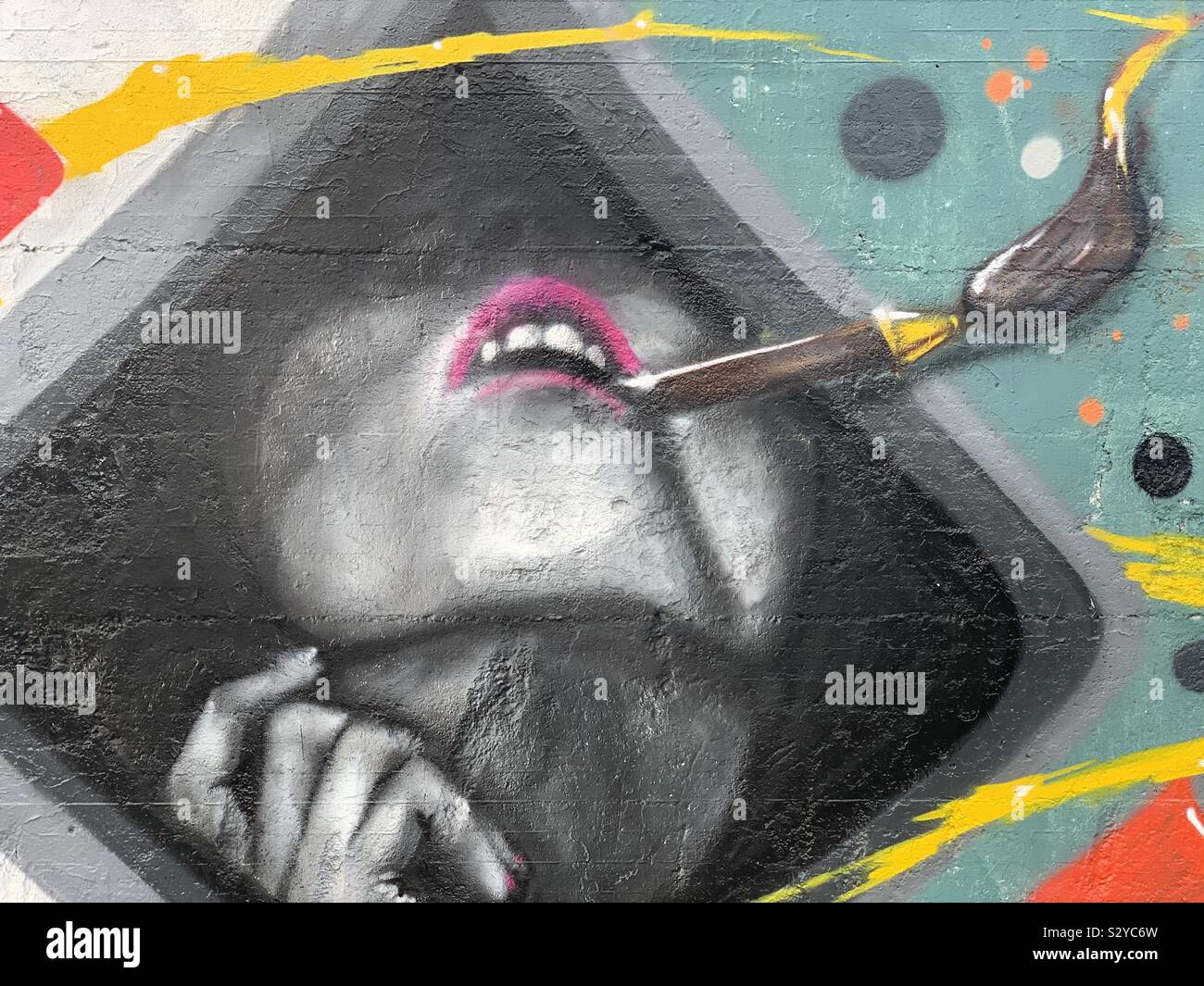 Creative dream design on a wall - Smartphone Captured Stock Image