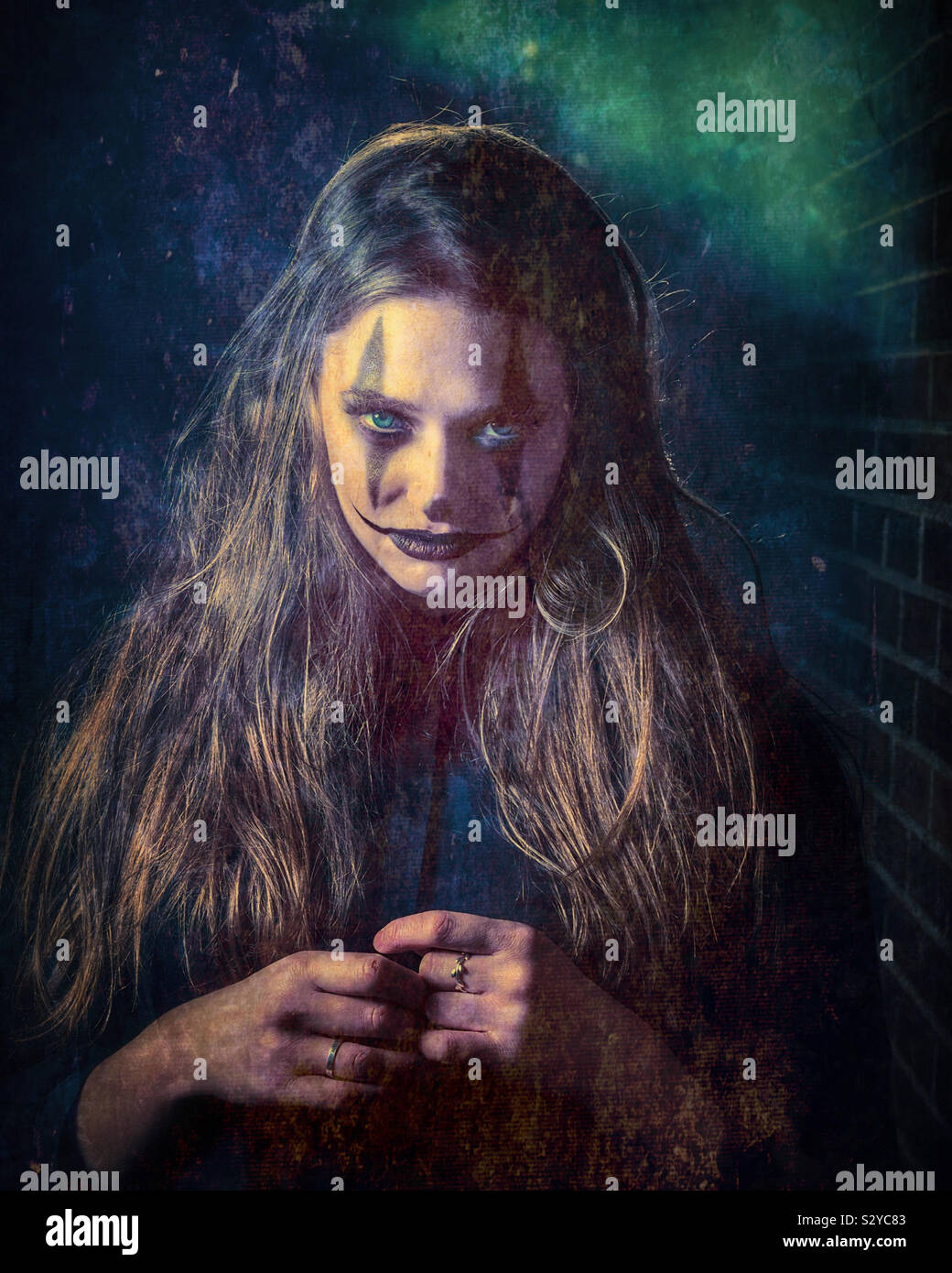Girl in Halloween makeup - Smartphone Captured Stock Image