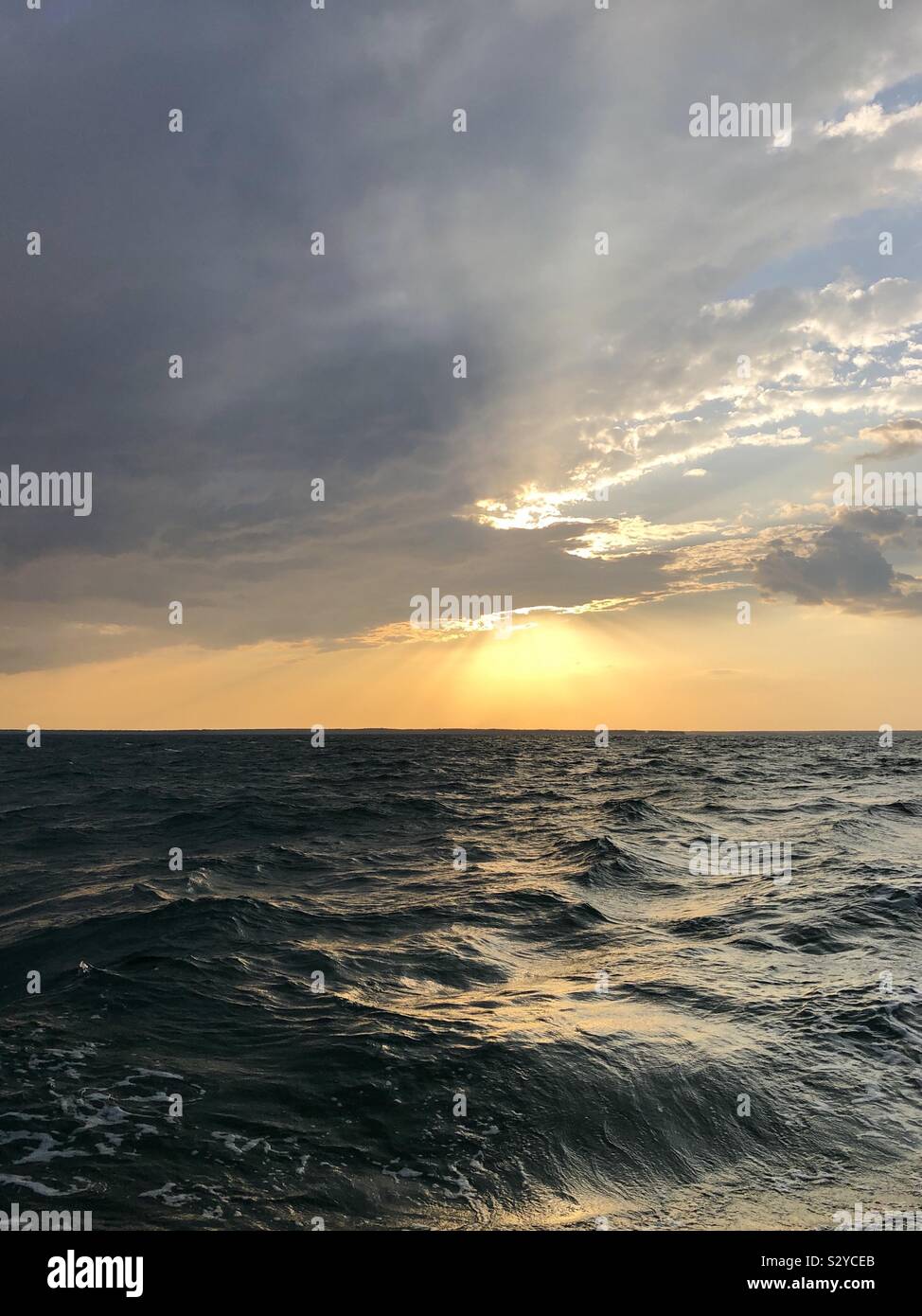 Sunset over the ocean. Stock Photo