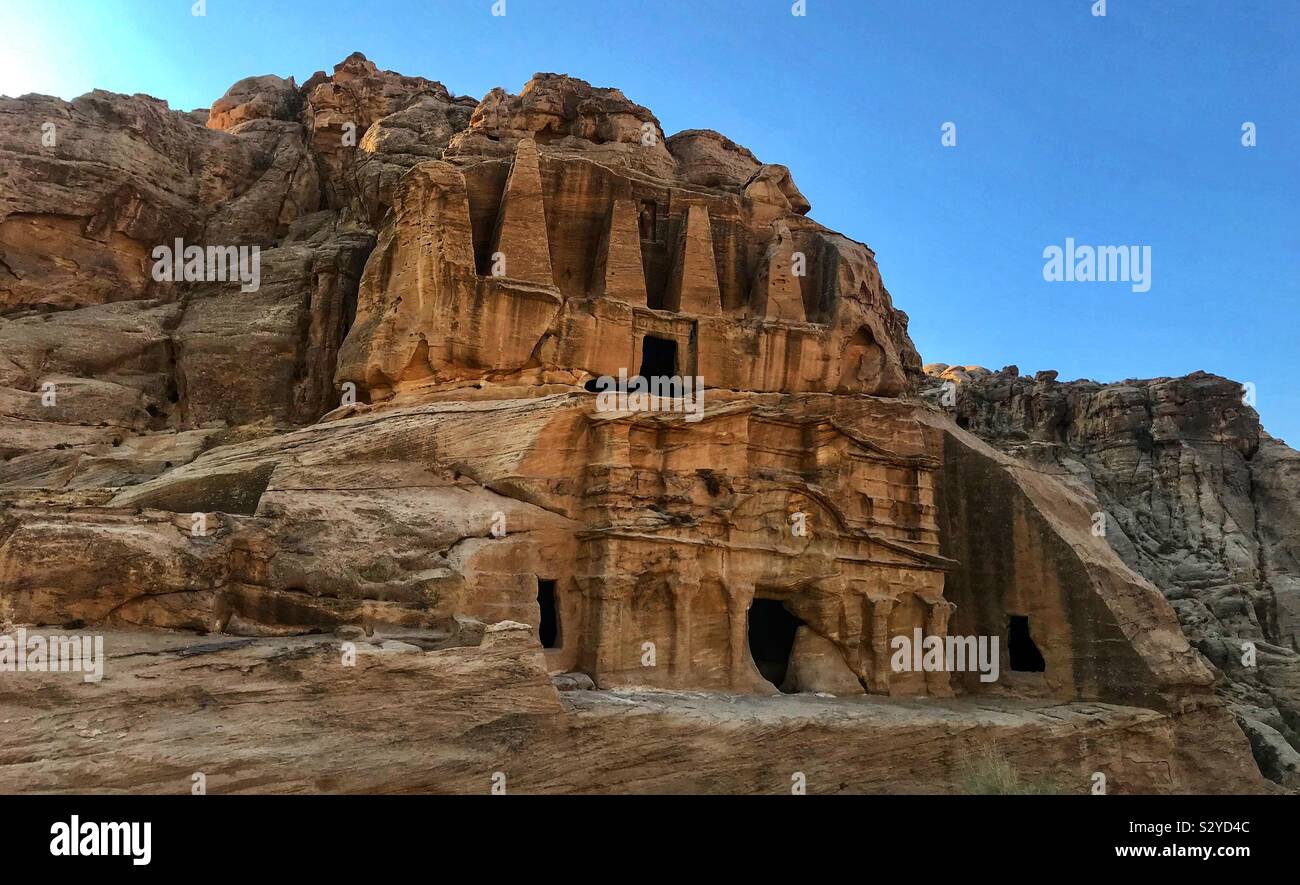 Walking through the siq at Petra. Jordan - Smartphone Captured Stock Image