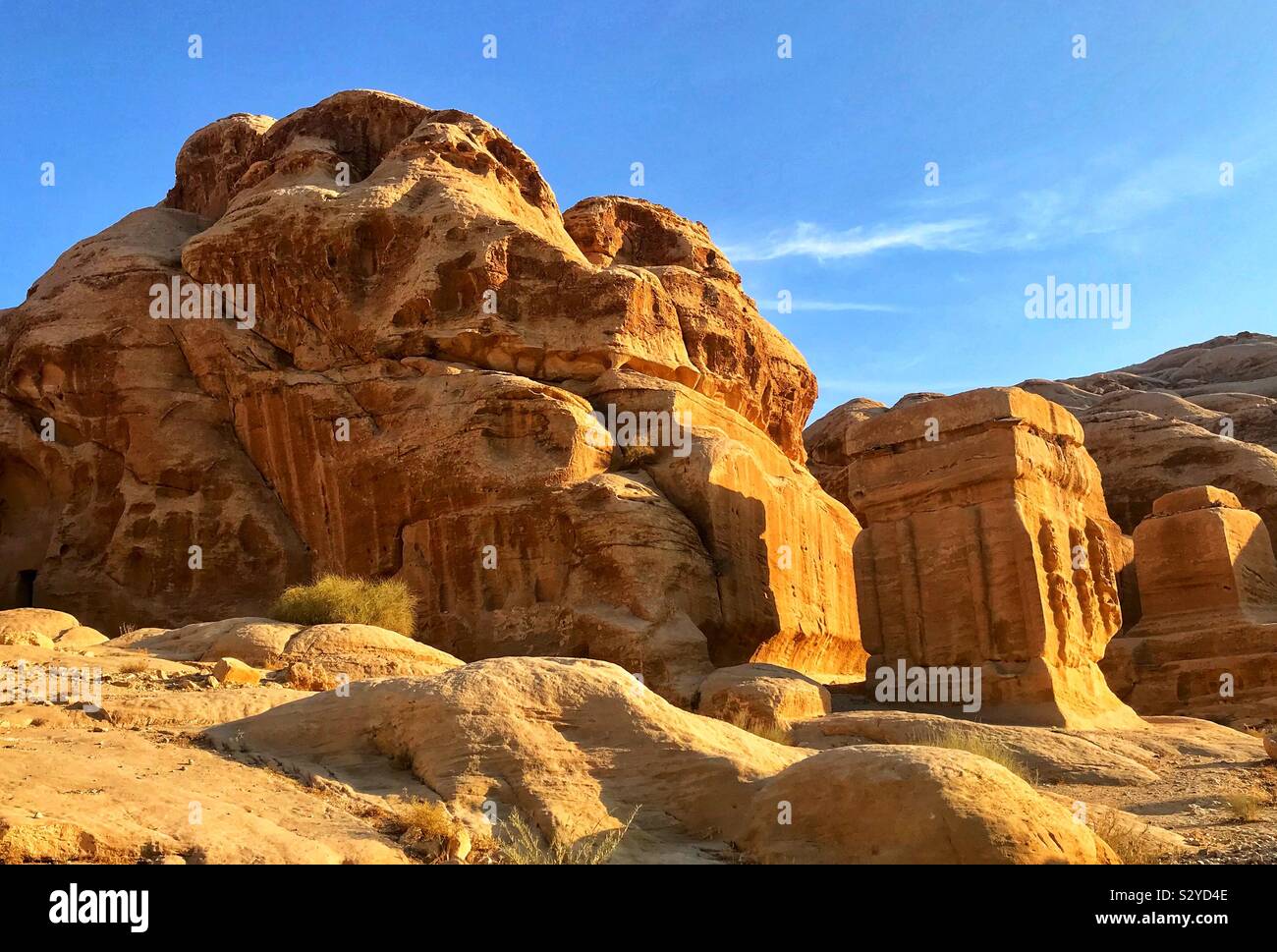 Walking through the siq at Petra. Jordan - Smartphone Captured Stock Image
