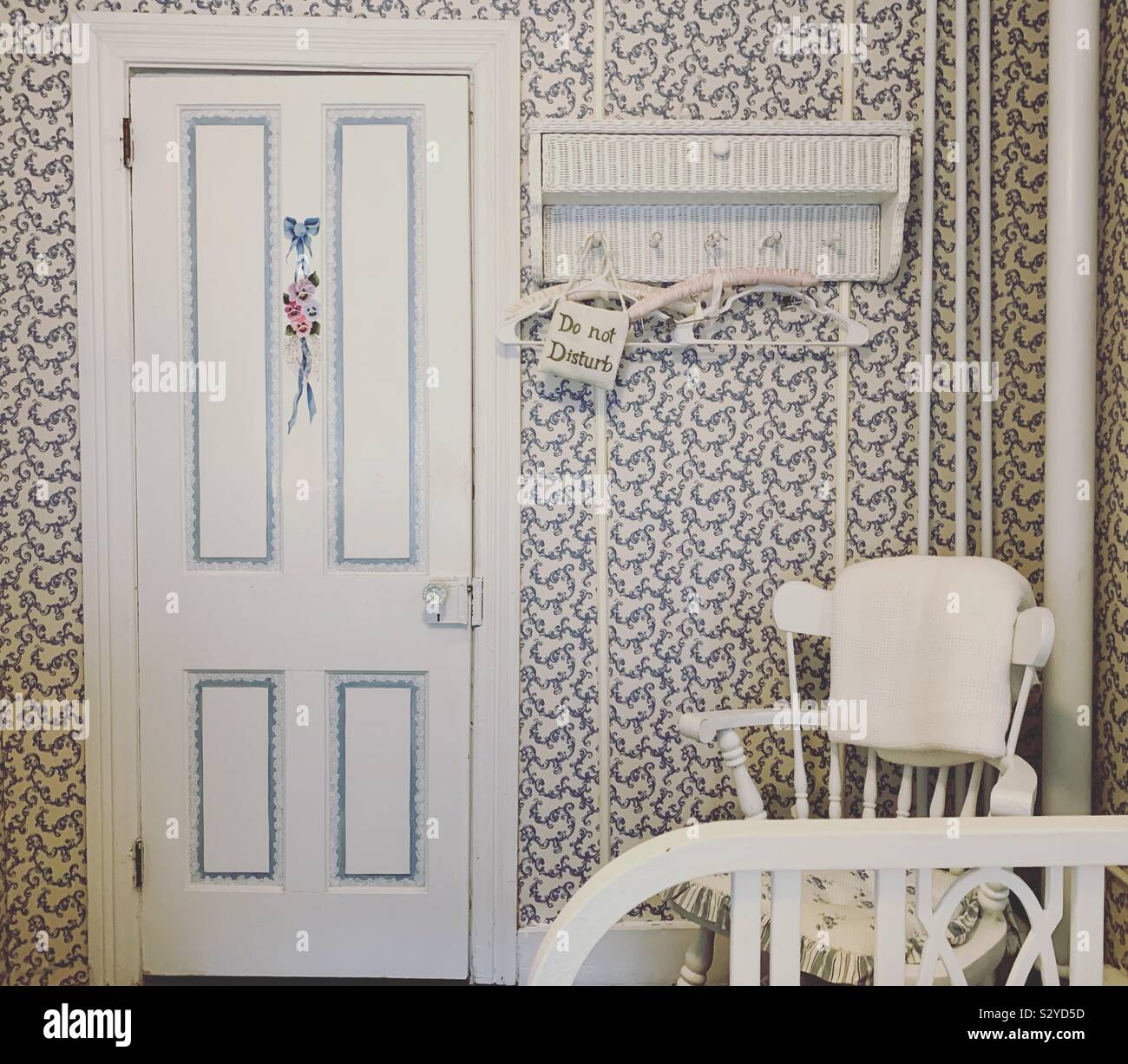 A guestroom at Lillagaard Bed and Breakfast, Ocean Grove, Neptune Township, Monmouth County, New Jersey, United States - Smartphone Captured Stock Image