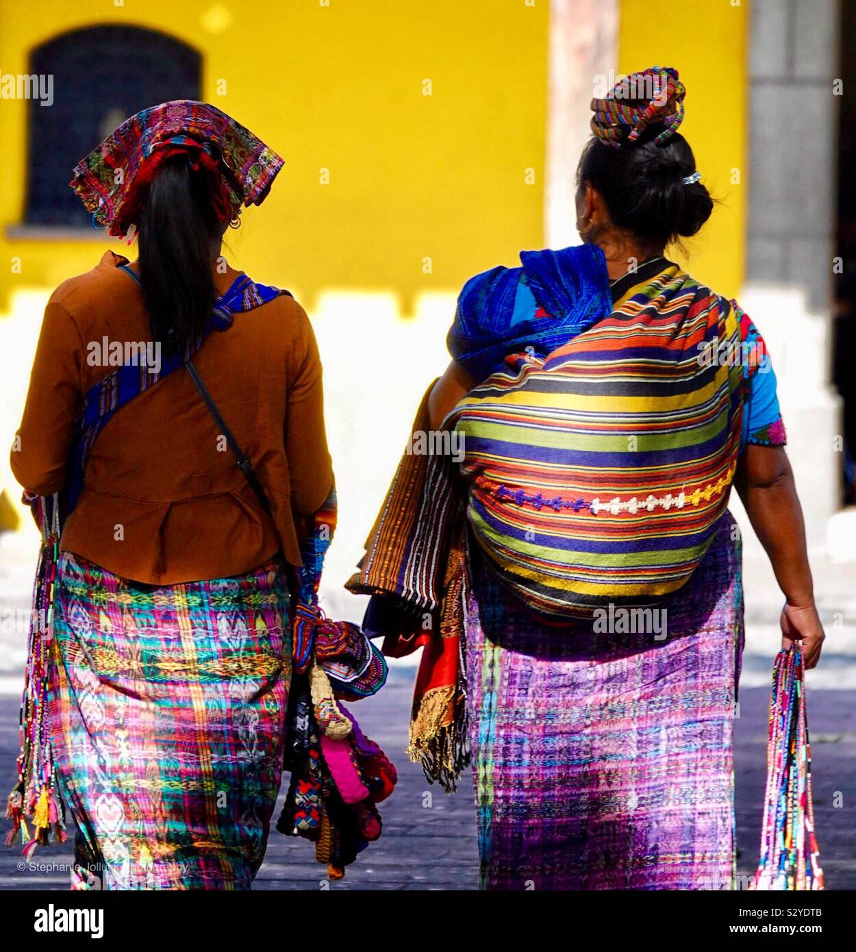 Colorful Mayan folk art street vendors Stock Photo