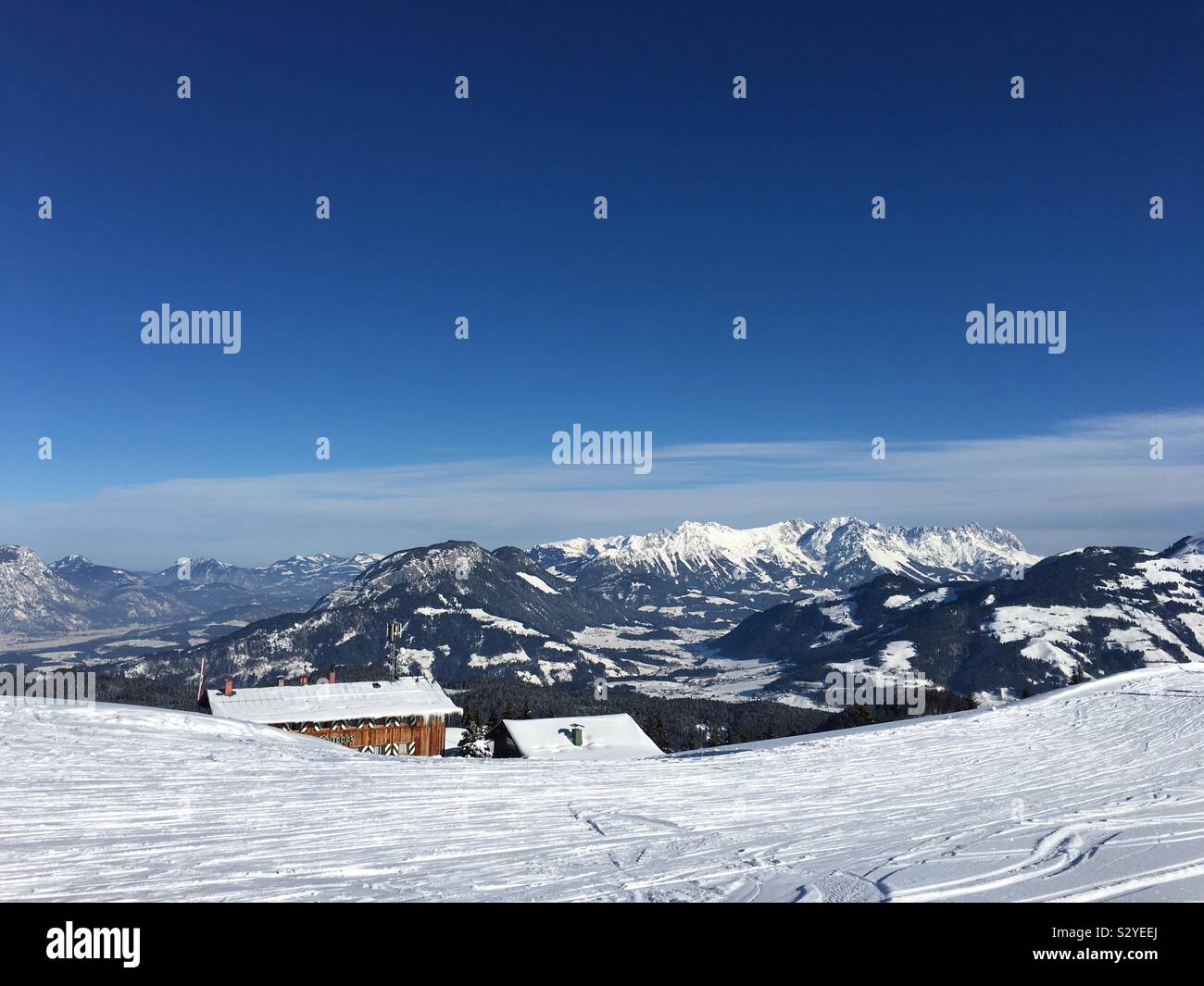 Sitting on top of the world Stock Photo Alamy