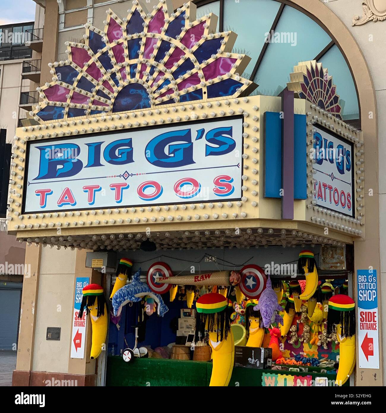 Big G S Tattoos Boardwalk Atlantic City New Jersey United States Stock Photo Alamy