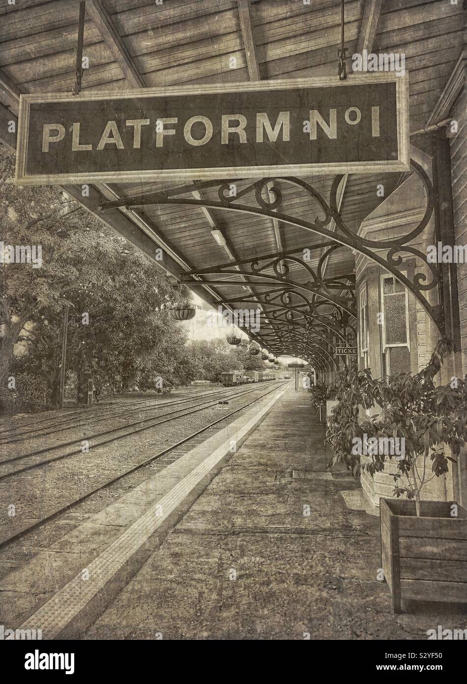 Railway station platform gympie Queensland - Smartphone Captured Stock Image