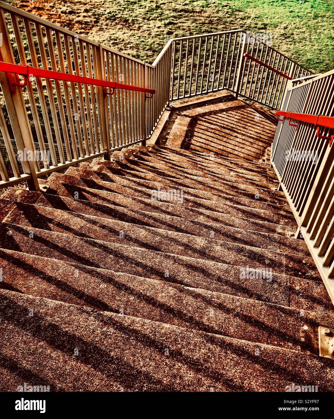 Descending stairway, fpm a high bridge, Scotland, UK - Smartphone Captured Stock Image