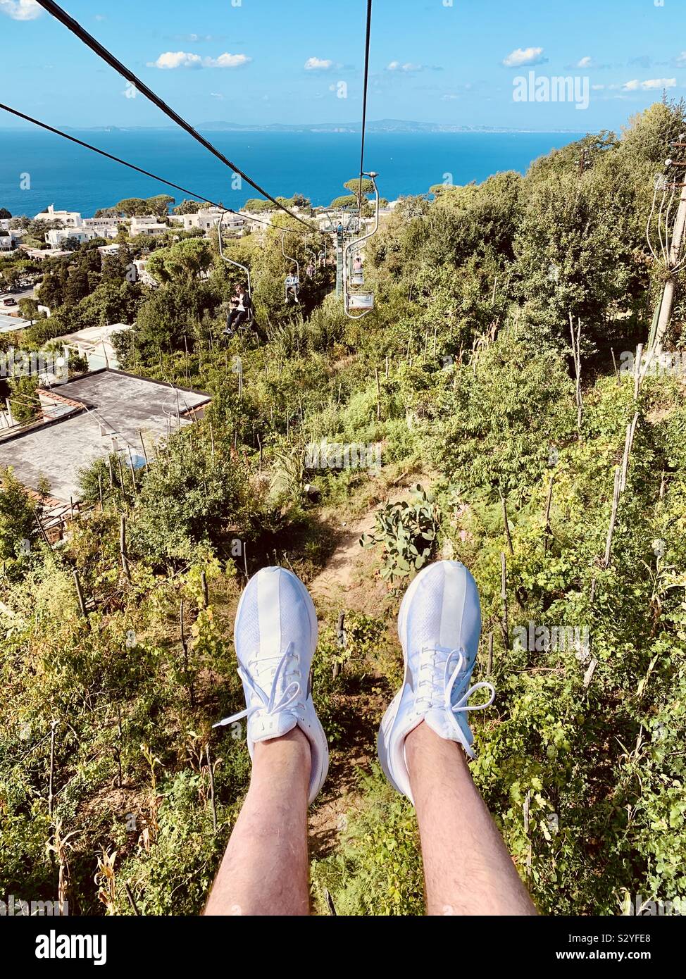 Monte Solaris chairlift view in Capri Italy Stock Photo Alamy