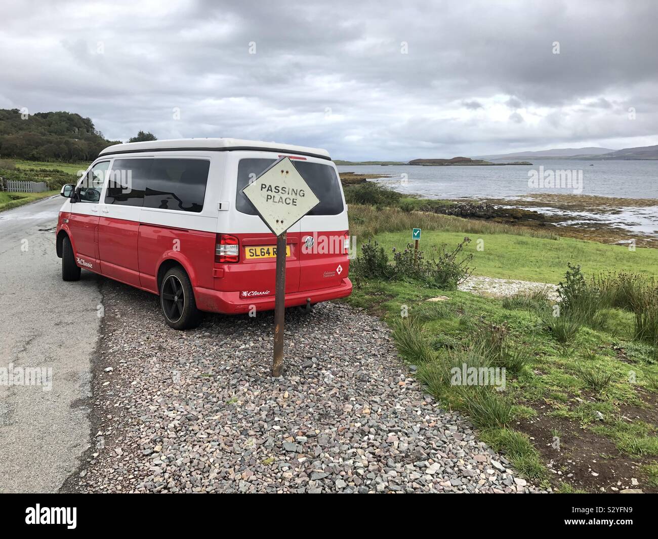 Scottish passing place - Smartphone Captured Stock Image