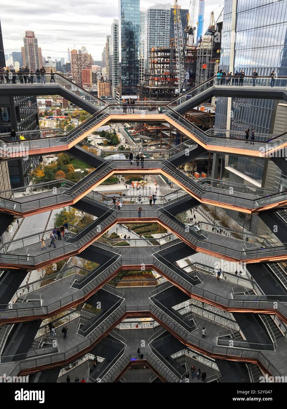 The Vessel, Hudson Yards, New York City, United States of America. - Smartphone Captured Stock Image