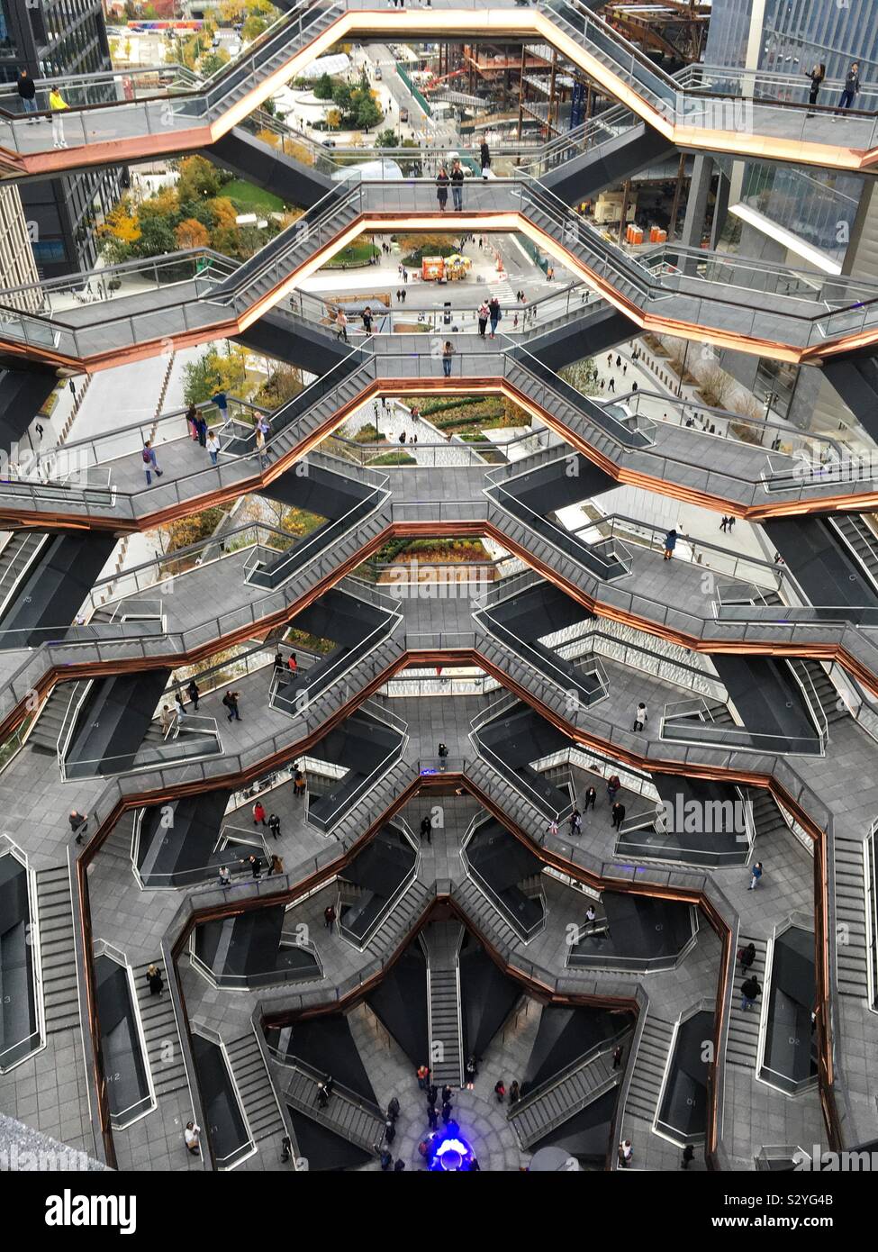 The Vessel, Hudson Yards, New York City, United States of America - Smartphone Captured Stock Image