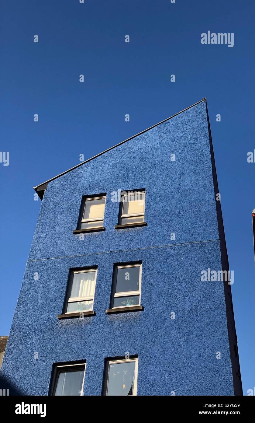 Bright blue building and blue sky - Smartphone Captured Stock Image