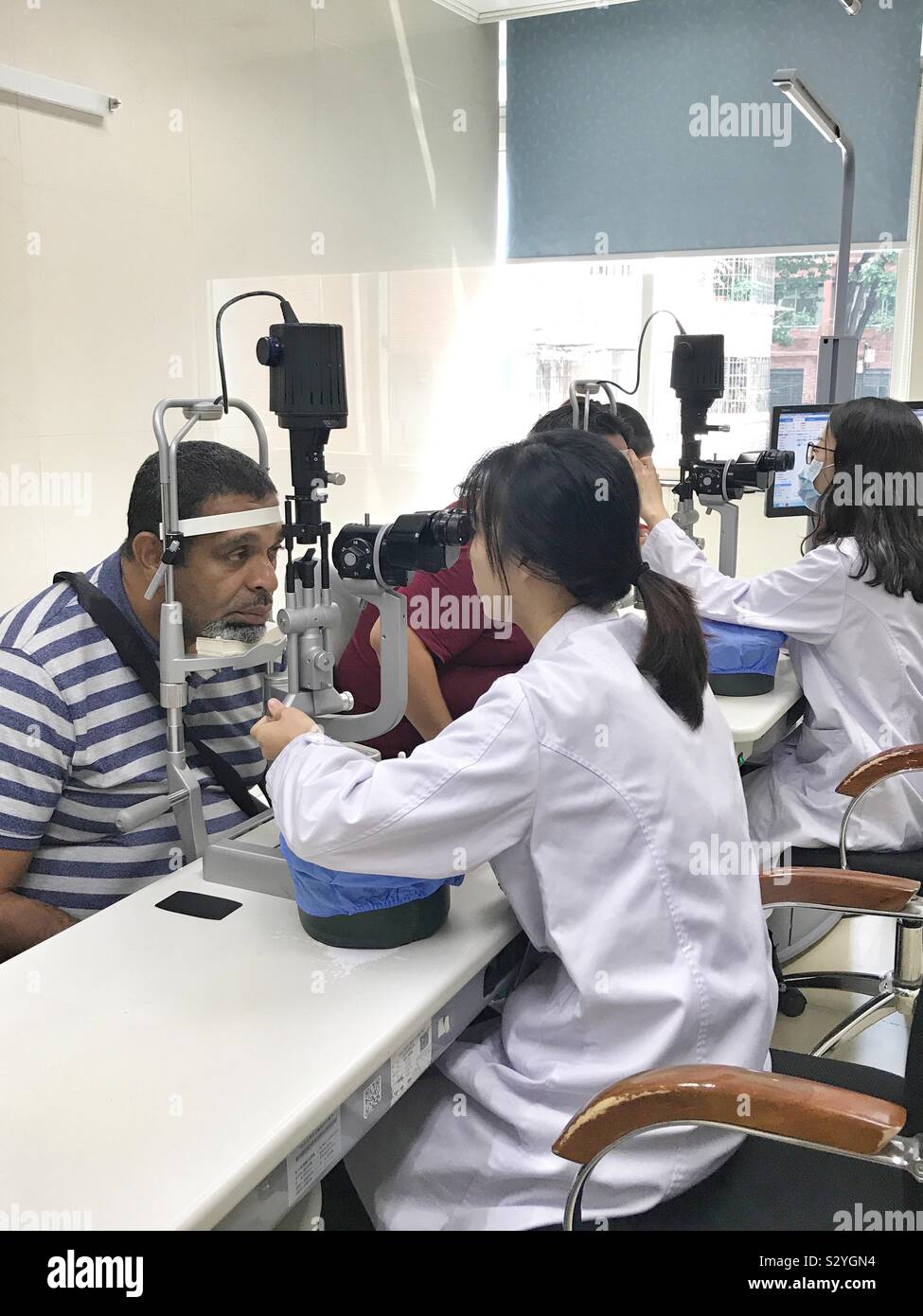 Eye examination in a hospital - Smartphone Captured Stock Image