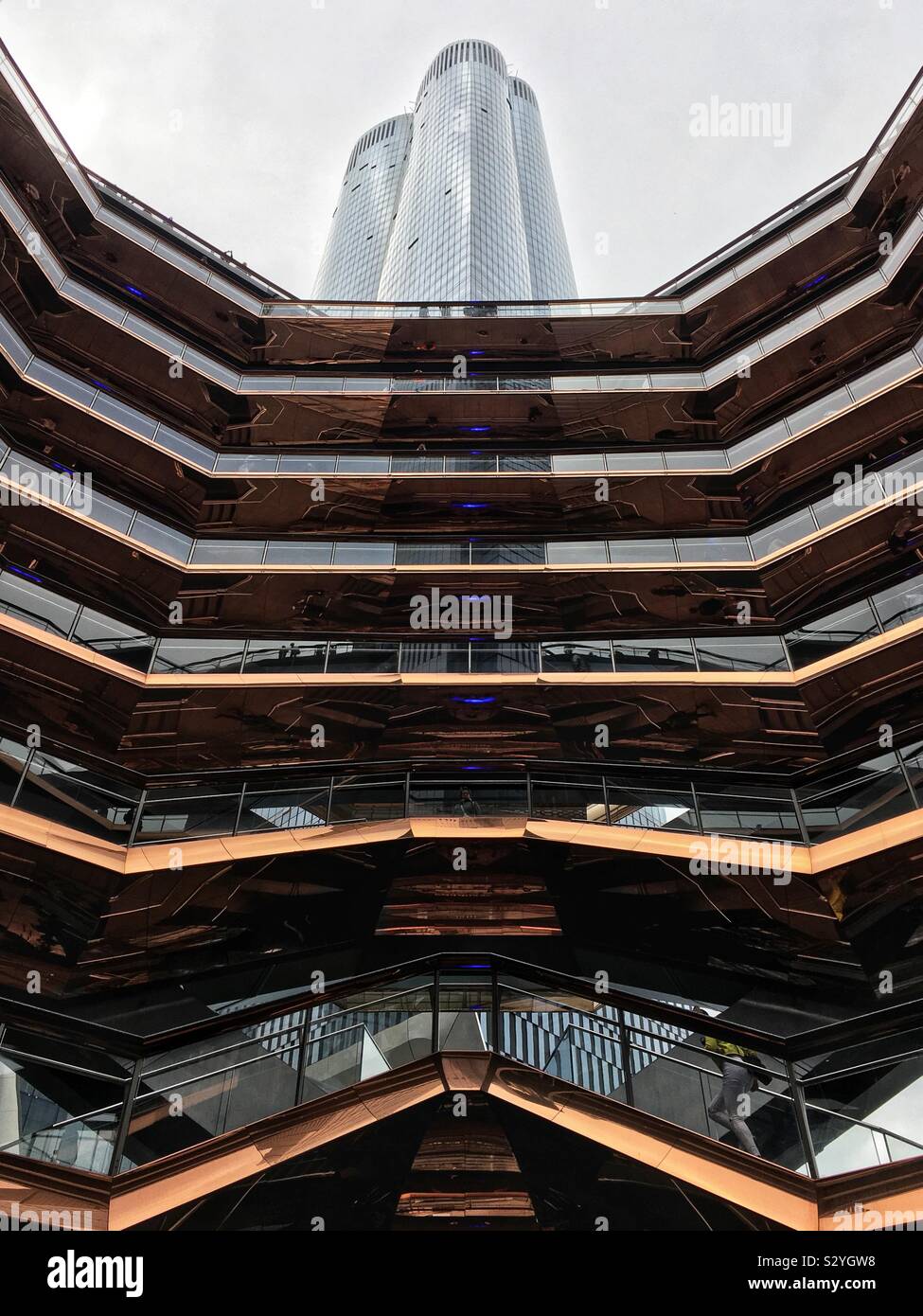 The Vessel, Hudson Yards, New York City, United States of America. - Smartphone Captured Stock Image