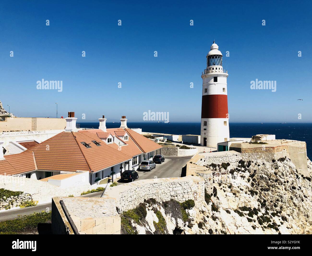 Europa point lighthouse in Gibraltar - Smartphone Captured Stock Image