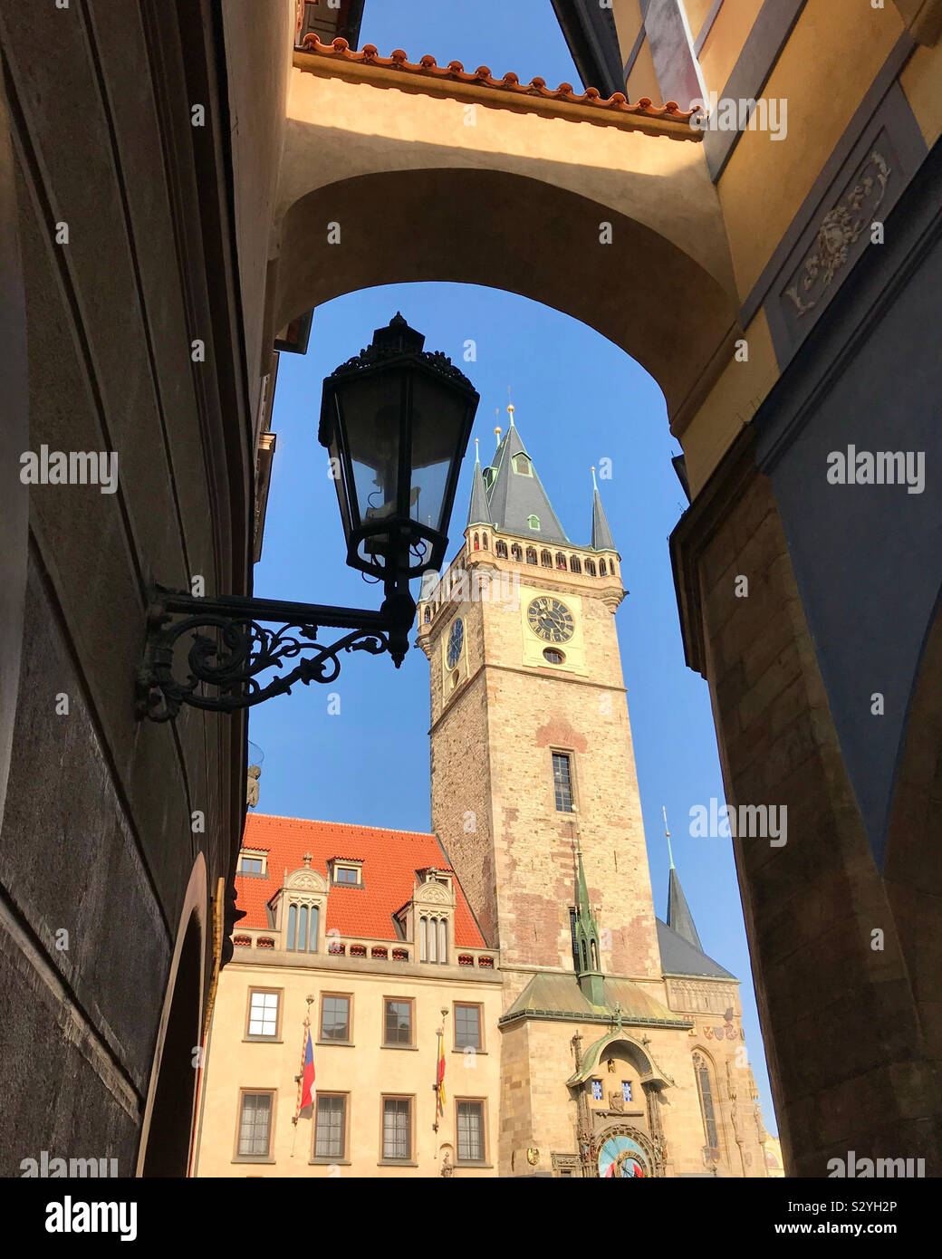 Old town square clock tower hi-res stock photography and images - Alamy