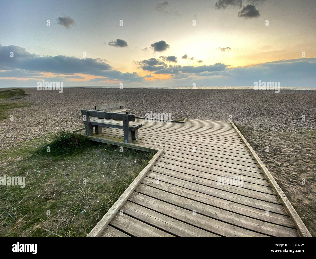 The Thorpeness beach at sunrise Stock Photo