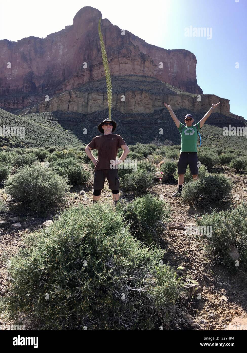 Power poses tom & Jeff - Smartphone Captured Stock Image