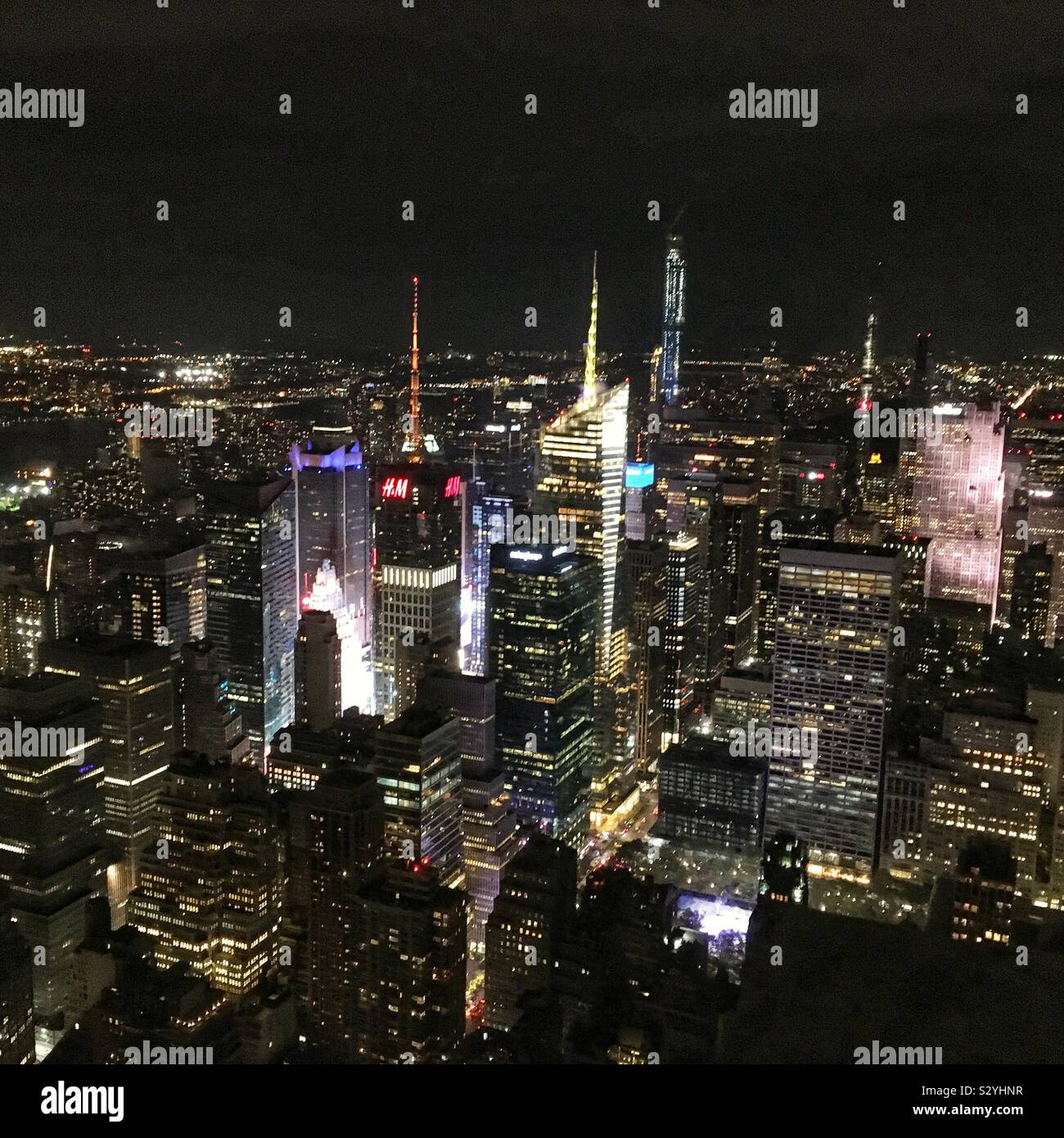 Times Square photographed from the Empire State Building, New York City, United States of America - Smartphone Captured Stock Image