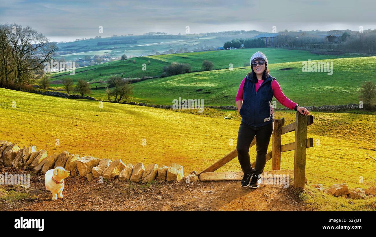 Lady Walking Dog High Resolution Stock Photography and Images - Alamy