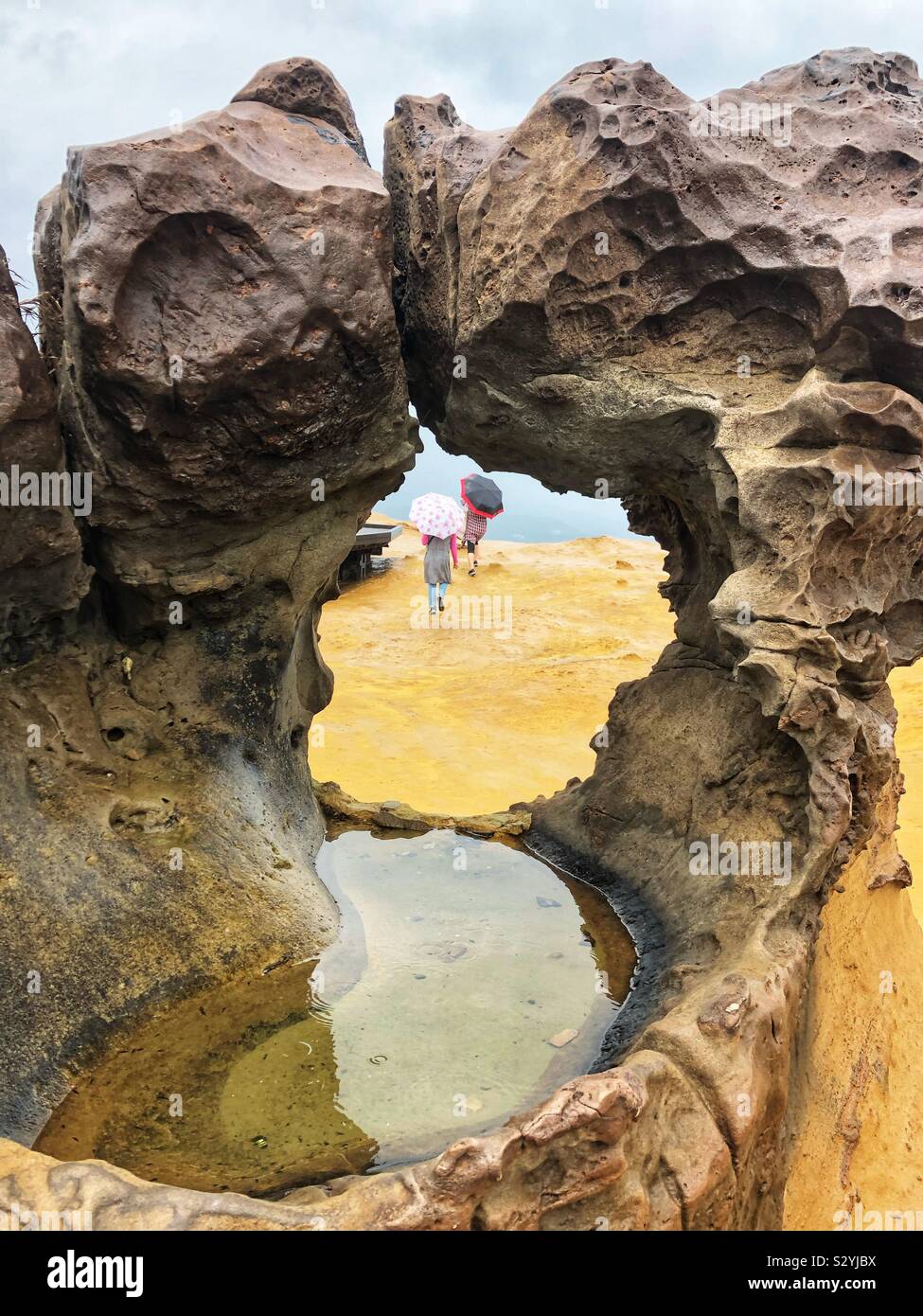 Rock formations at a Geo Park near Taipei. - Smartphone Captured Stock Image
