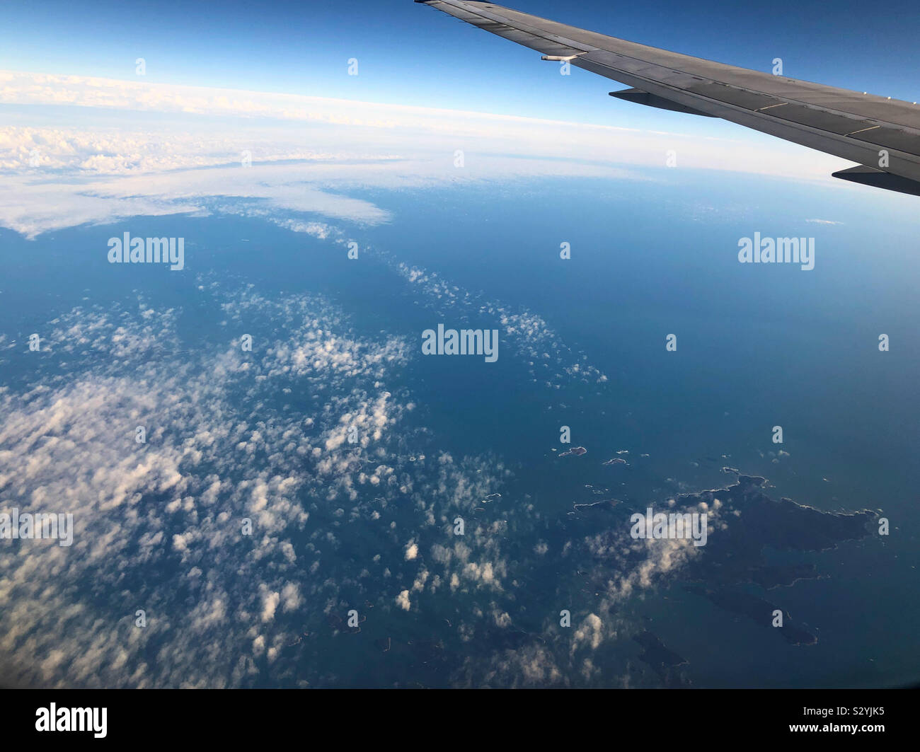 Flying over Deer Isle, Maine, USA. - Smartphone Captured Stock Image