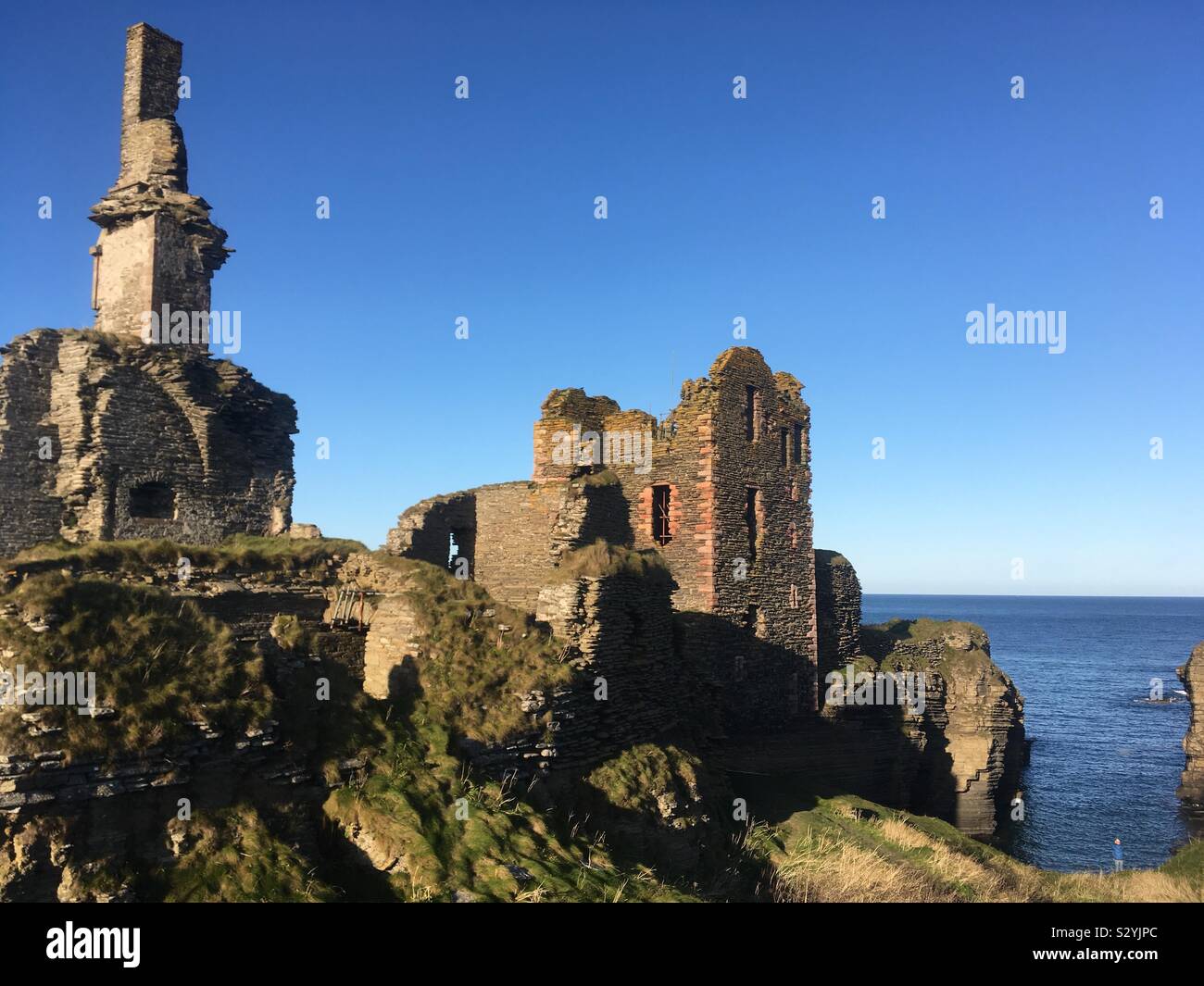 Castle Sinclair Girnigoe, Wick, Scotland Stock Photo