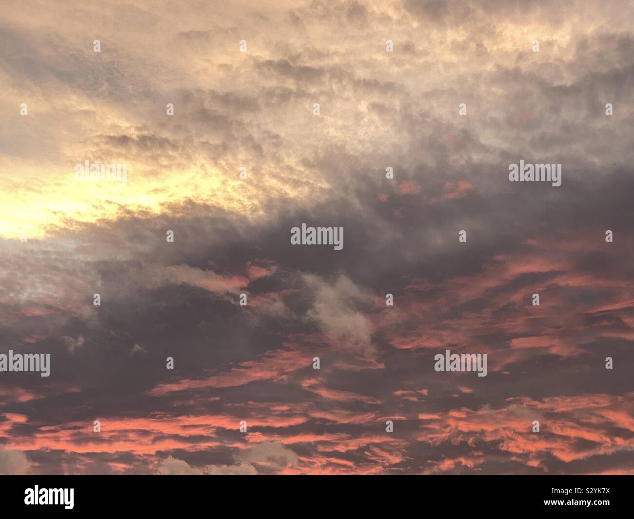 Colorful stormy sunset clouds - Smartphone Captured Stock Image