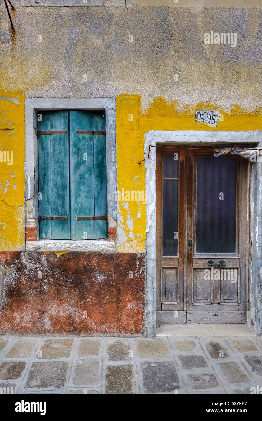 A colourful wall, window and doorway - Smartphone Captured Stock Image
