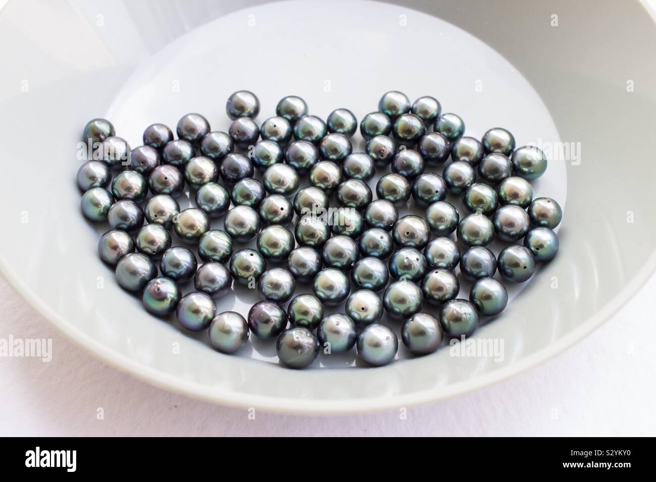 Black south sea pearls. Stock Photo
