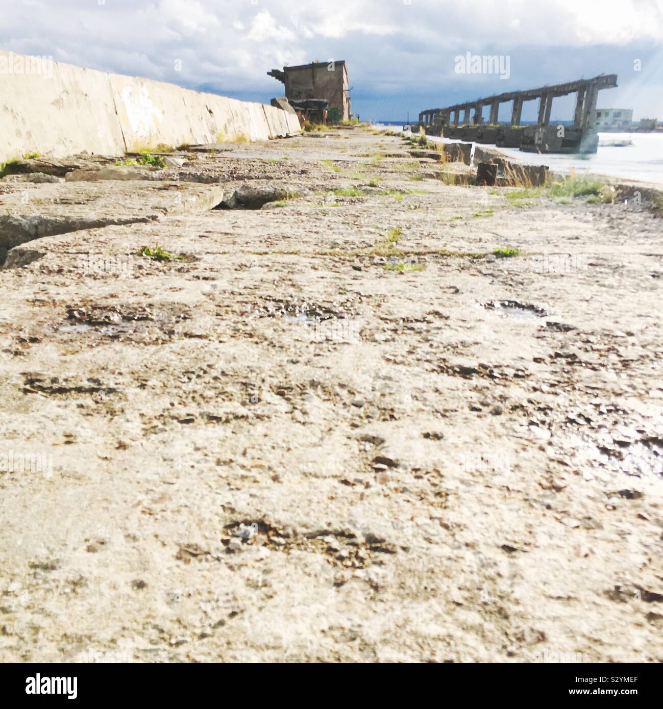 Hara Submarine Base A decommissioned submarine base and great space for graffiti art - Smartphone Captured Stock Image