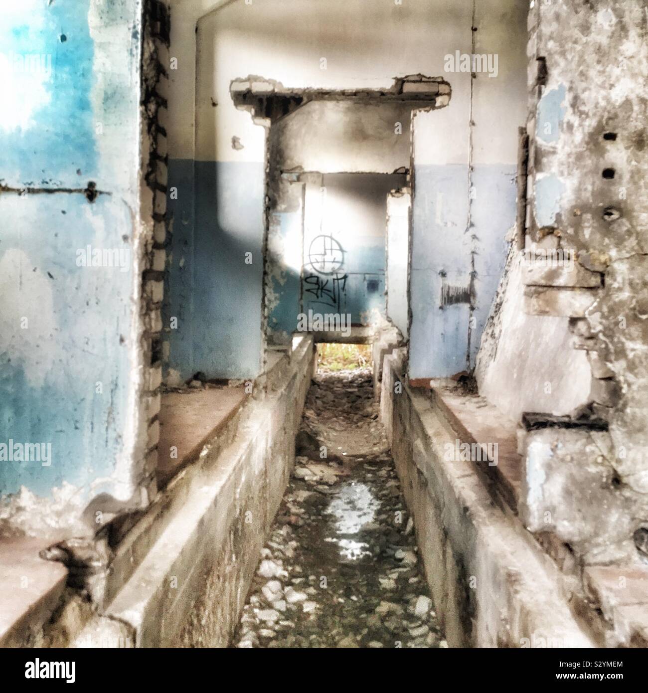 Hara Submarine Base A decommissioned submarine base and great space for graffiti art - Smartphone Captured Stock Image