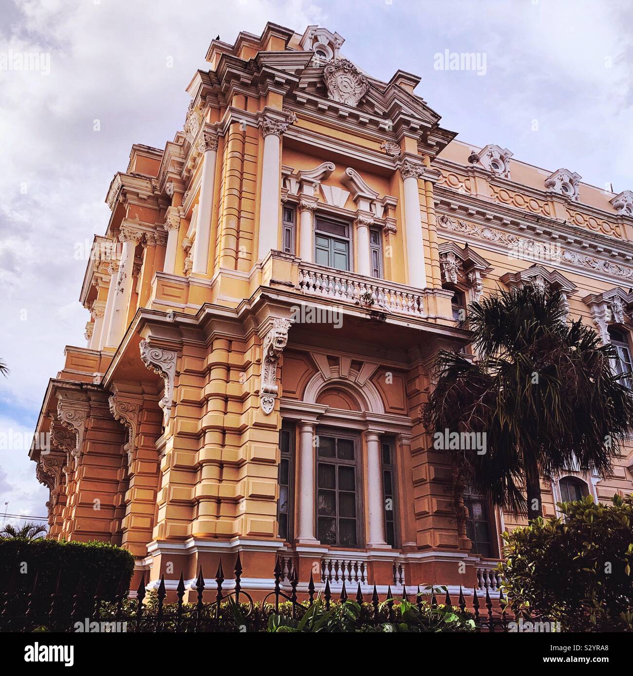 A magnificent old mansion graces Paseo de Montejo in Mérida, Mexico. Stock Photo