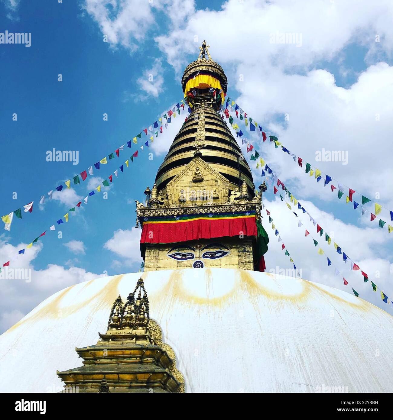 Swayambhunath Stupa, aka Monkey Temple, in Kathmandu, Nepal Stock Photo ...