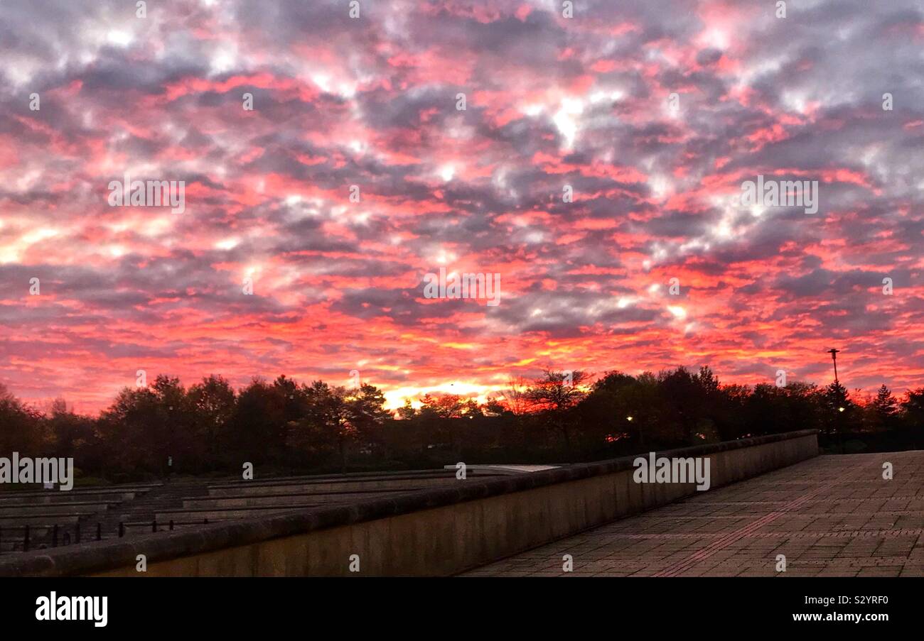 Red sky in the morning - Smartphone Captured Stock Image