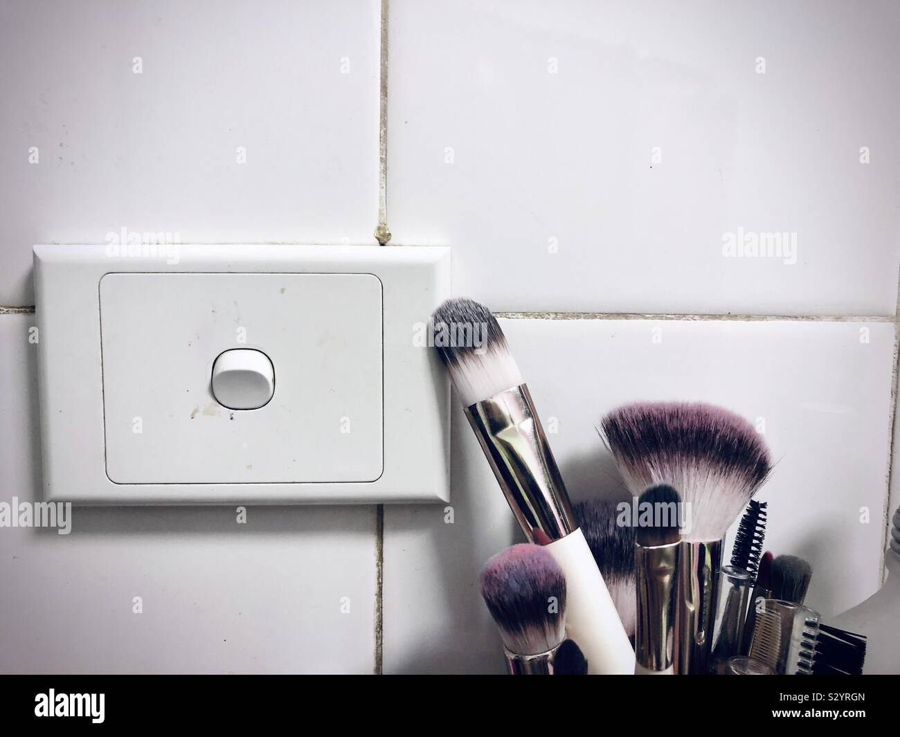 Beauty brushes. - Smartphone Captured Stock Image